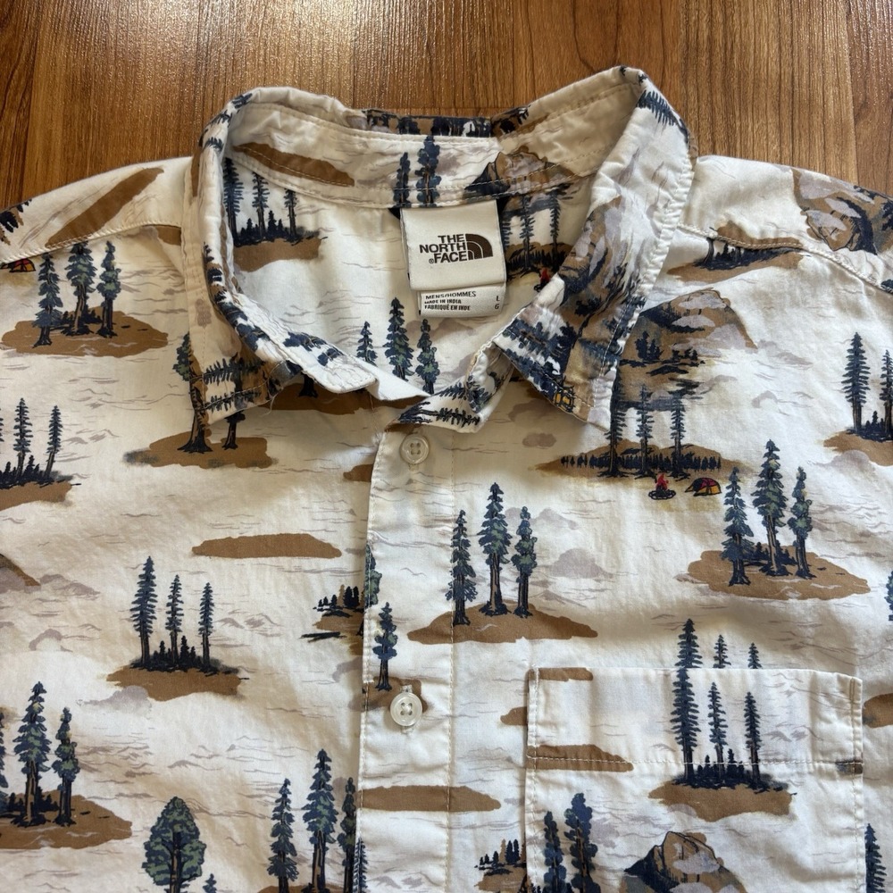 The North Face Men's Baytrail Pattern Button Up Short Sleeve Shirt Size Large - Picture 3 of 9
